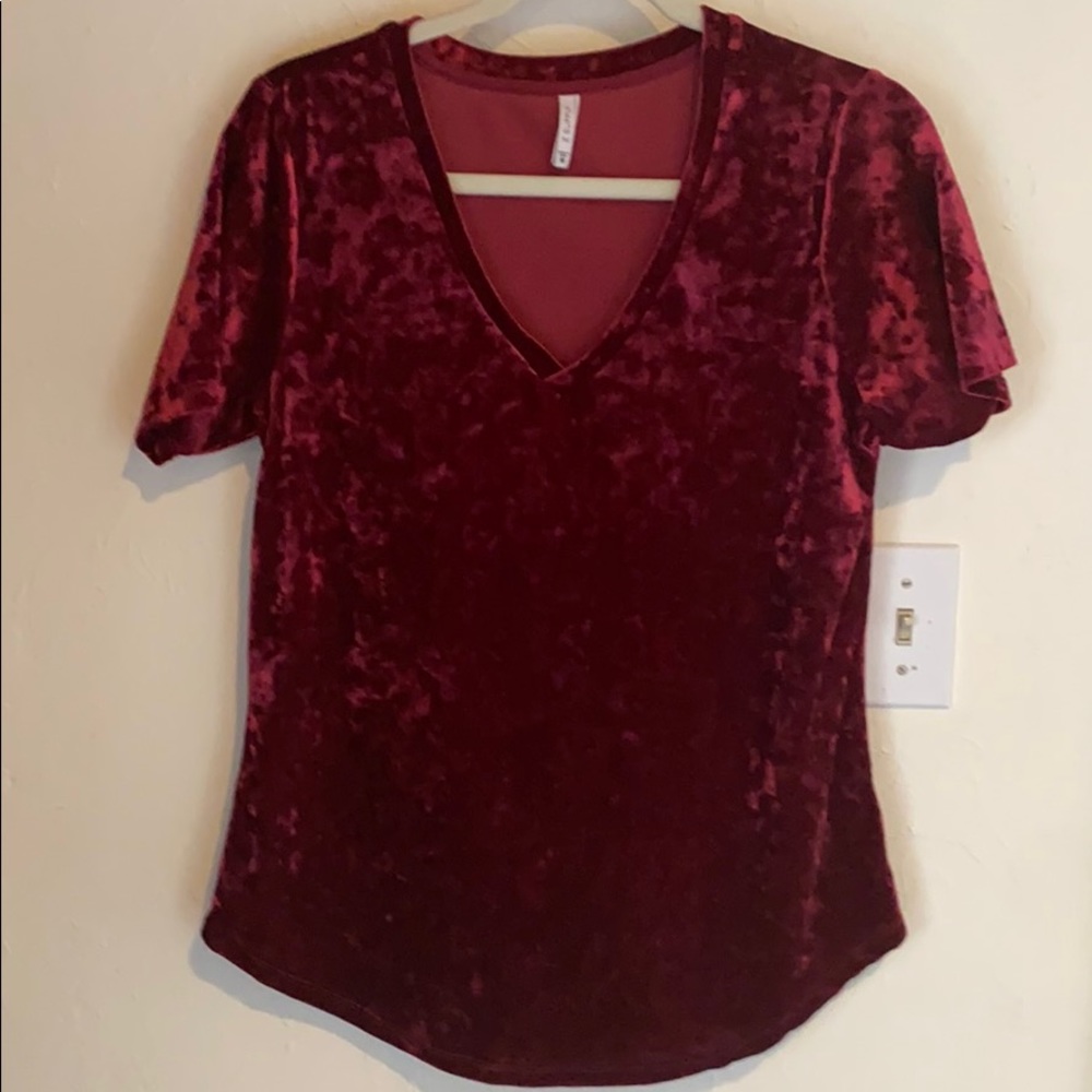 Red velour tshirt